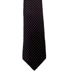 LIBERTY OF LONDON Mens Black Silk Tie Geometric Pattern
